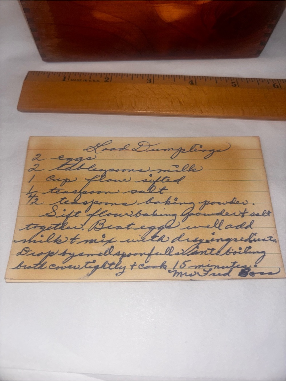Vintage Wood Recipe Box + binder of notes, recipes and vintage clippings - Picture 7 of 14